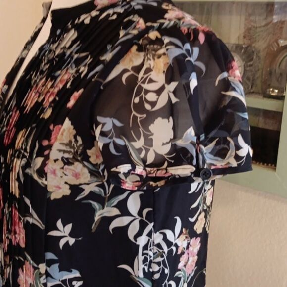 Robert Louis Semi-Sheer Dark Floral Dress - Picture 5 of 11